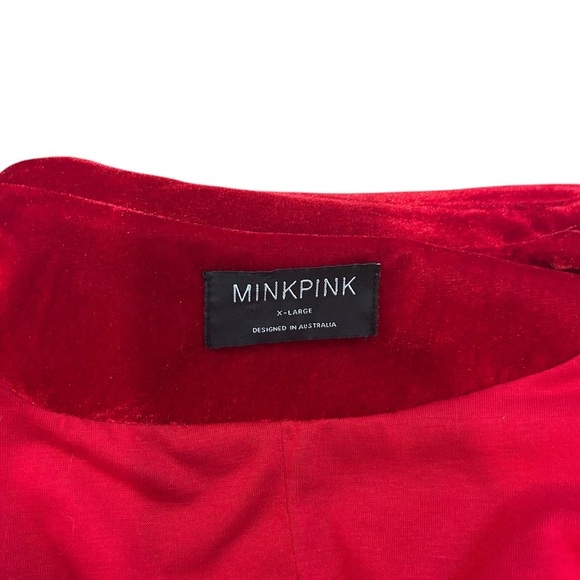 Minkpink velvet injection pant suit blazer jacket and pant red size XL holiday - Picture 5 of 15